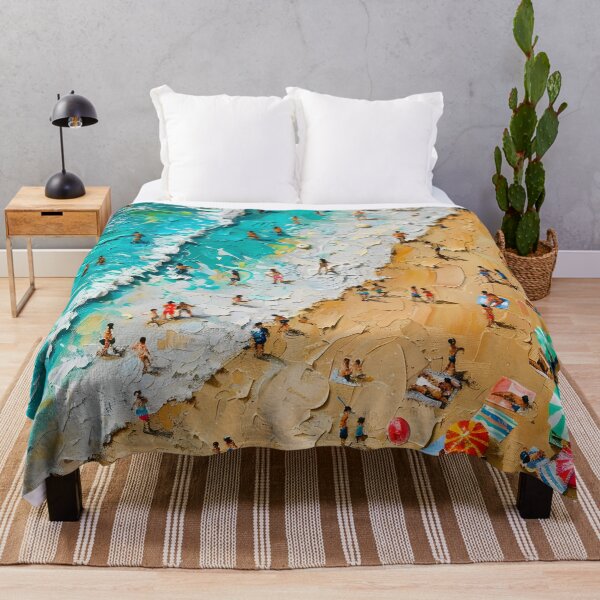 Item preview, Summer day at the beach – colorful parasols and turquoise sea designed and sold by Artdavesalzburg.