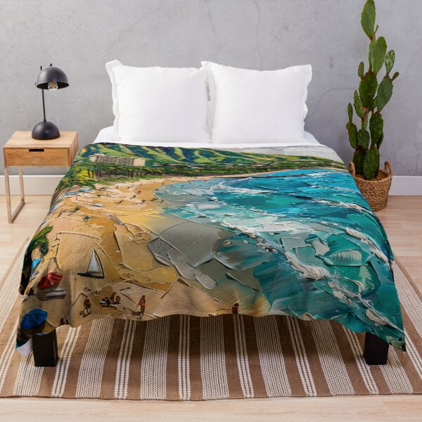 Item preview, Tropical beach dream – turquoise sea and green coastal mountains designed and sold by Artdavesalzburg.
