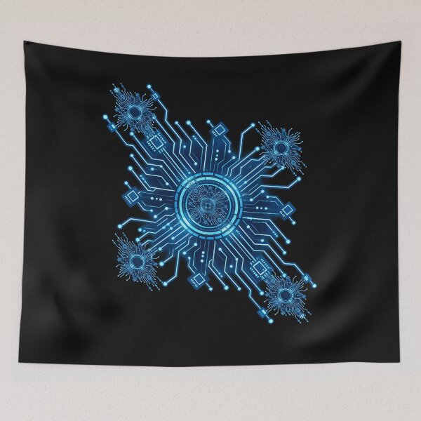 Item preview, Chip Blue Circuit Core – Computer Virus Futuristic Cyber Tech Art designed and sold by Genius Geek.
