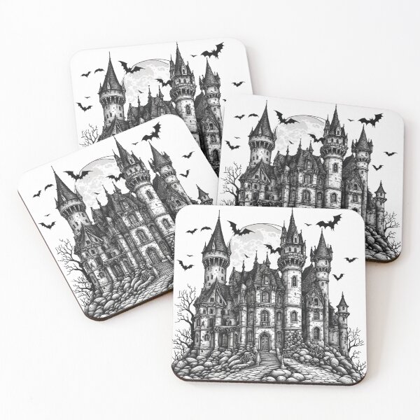 Item preview, Spooky Gothic Haunted Castle Full Moon Bats Halloween designed and sold by Digital Design Art.