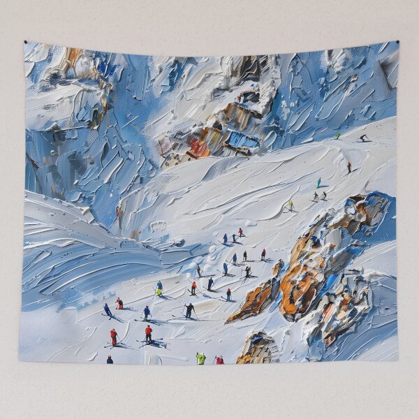 Item preview, Val-d'Isère – Skiers in the alpine winter landscape designed and sold by Artdavesalzburg.