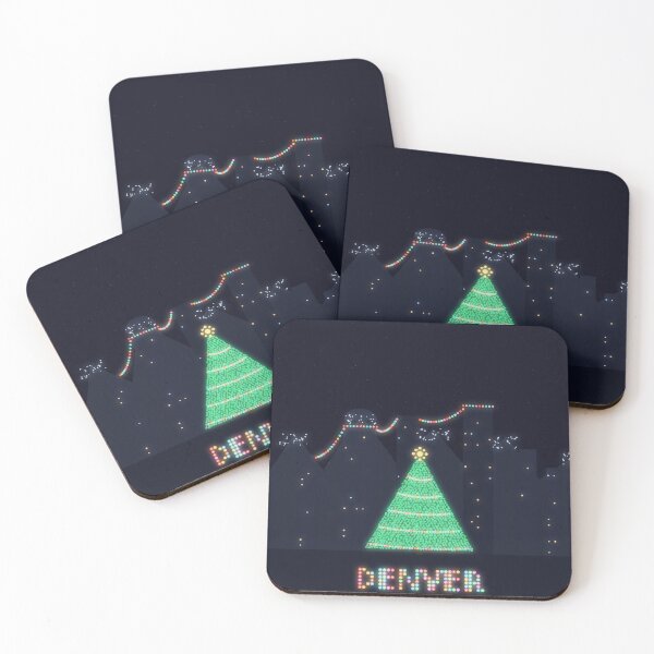 Item preview, Denver Christmas Lights Skyline Rockies | Holiday Night Design designed and sold by Robert Lucio.