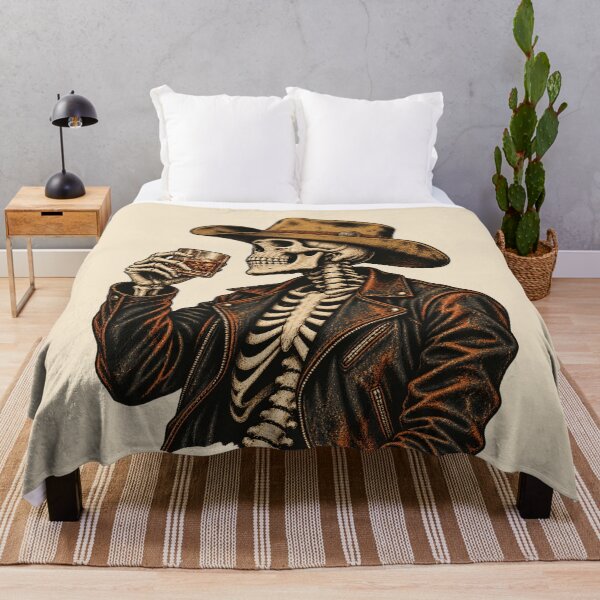 Item preview, Cowboy Skeleton Vintage Western Whiskey Gothic Art designed and sold by AmiGraph.