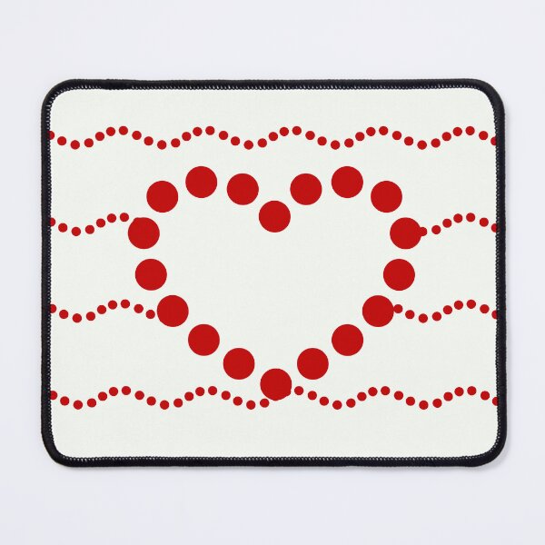 Item preview, Red Dotted Heart Waves Seamless Pattern on White designed and sold by POLKAIWERX.