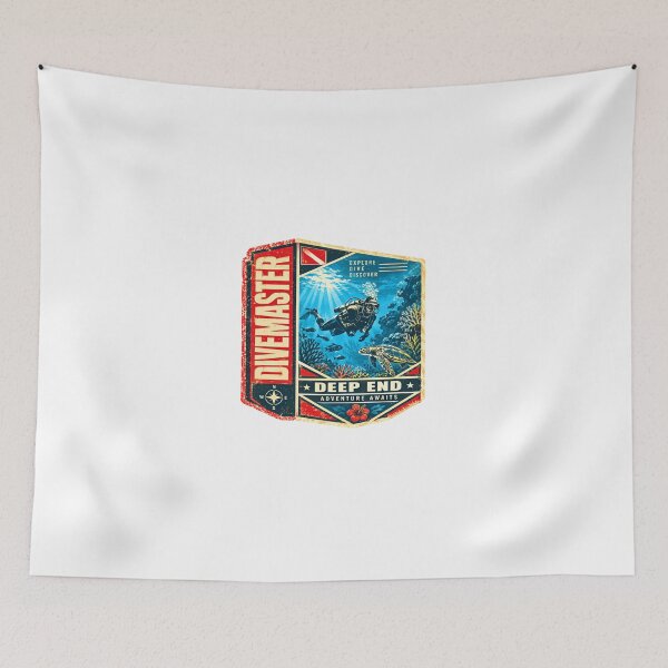 Item preview, Divemaster Explore Dive Discover Deep End Adventure Awaits Scuba Diver Underwater Ocean designed and sold by JonesFlora2025.