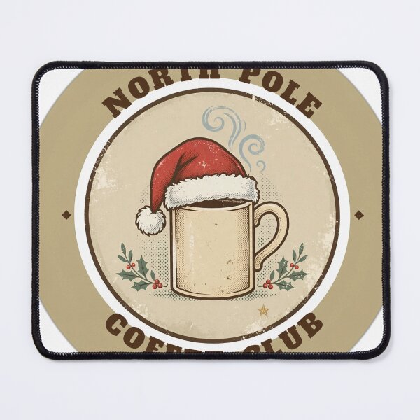 Item preview, North Pole Coffee Club - Santa Hat Coffee Mug Retro Badge - Christmas Coffee Lover Design - Vintage Holiday Coffee Club Art designed and sold by Foriart.