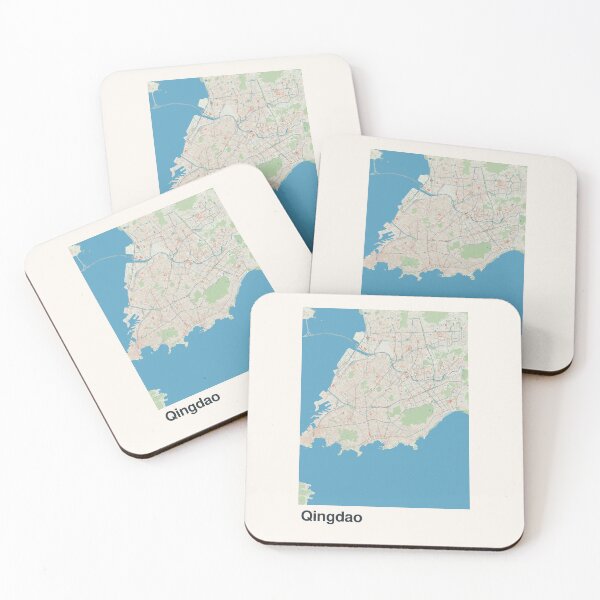 Item preview, Qingdao Minimalistic Map Art designed and sold by MapsNerd.