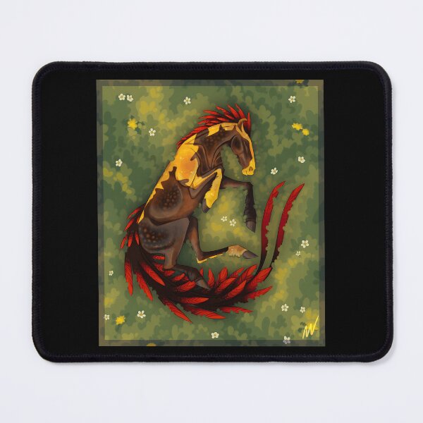 Item preview, Fantasy Rearing Horse With Fiery Red Feathers designed and sold by lcnsdjstrtrystd.