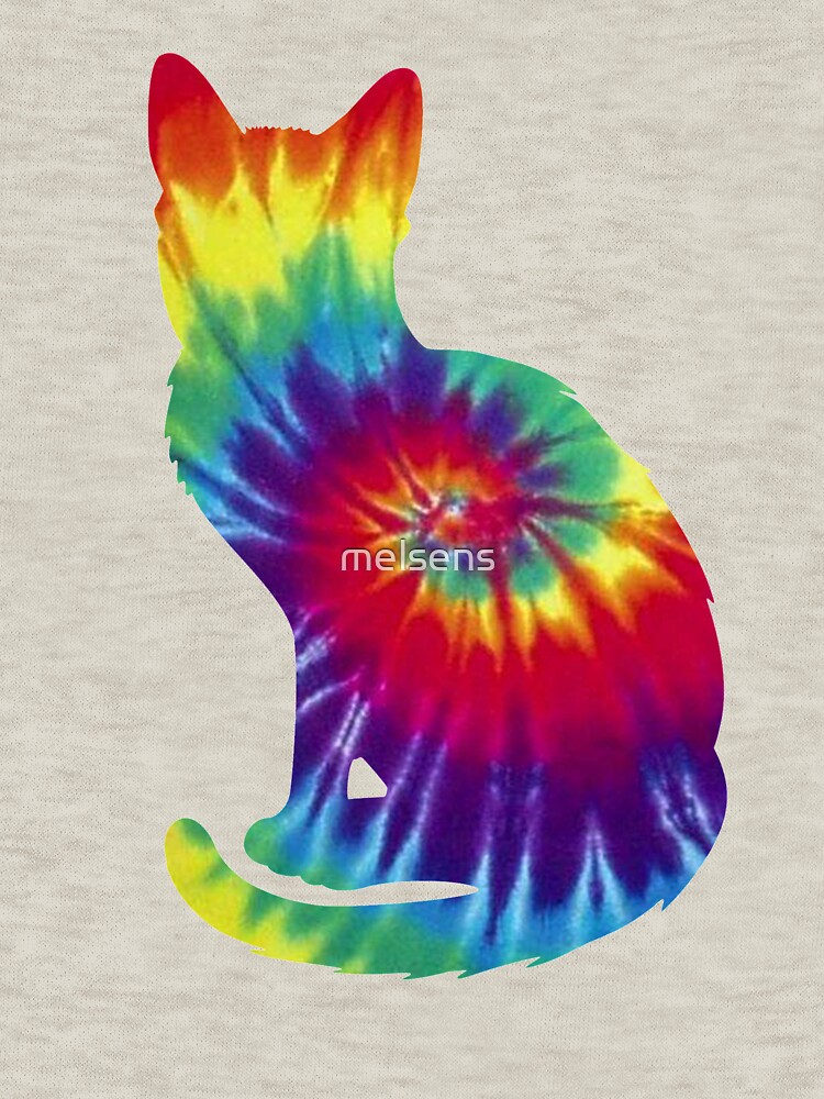 "Tie Dye Cat Cat Design" Pullover Hoodie for Sale by melsens Redbubble