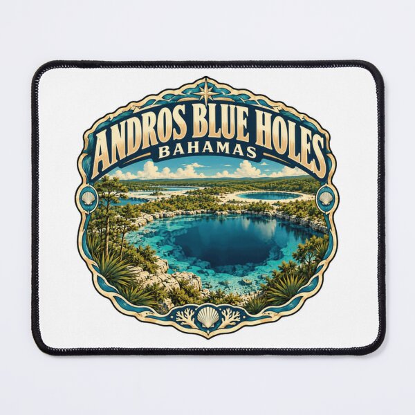 Item preview, Andros Blue Holes Bahamas Diver Snorkeler Traveler designed and sold by ManilStuck237.