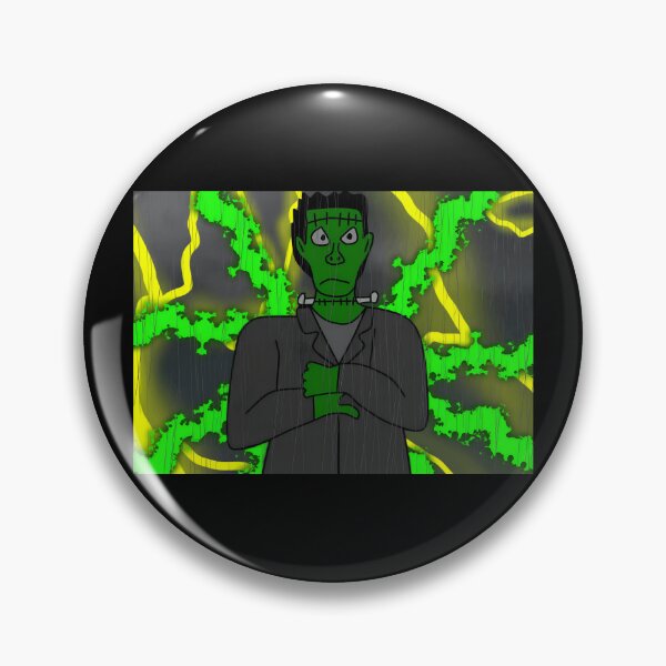 Item preview, Cartoon Frankenstein Monster With Lightning Background designed and sold by fibiiistd.
