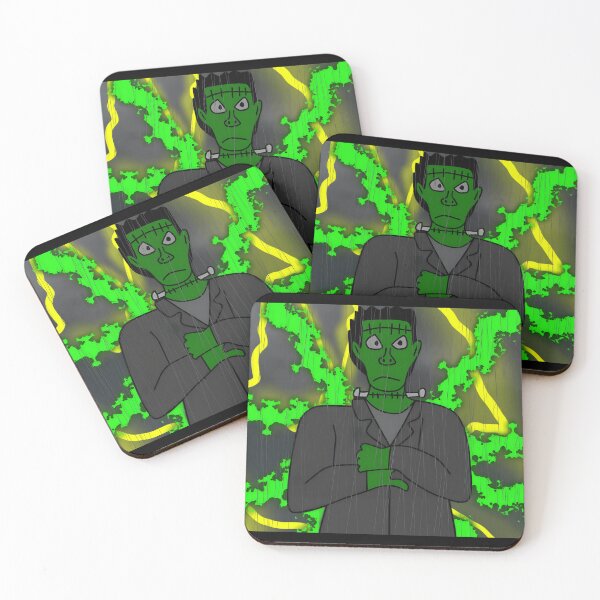 Item preview, Cartoon Frankenstein Monster With Lightning Background designed and sold by fibiiistd.