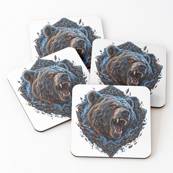 Item preview, Frostfire Berserker Bear Emblem designed and sold by ModernPrints Lab.