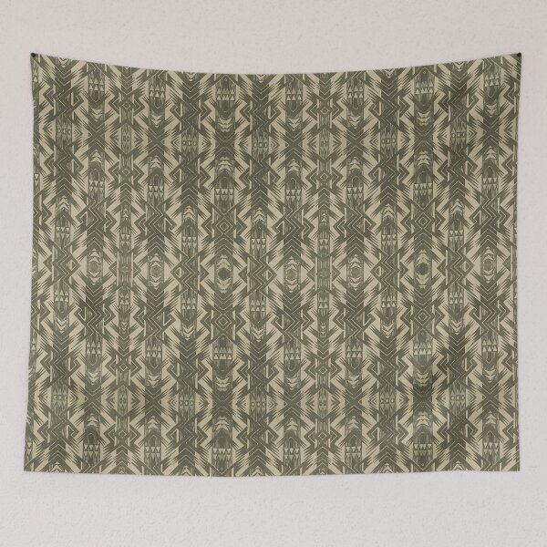 Item preview, Olive and Cream Art Deco Chevron Stripes designed and sold by AuraMuse Studio.