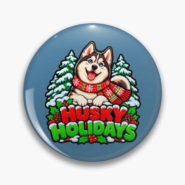 Item preview, Husky Holidays Husky in a Scarf in the Snow designed and sold by LV-creator.