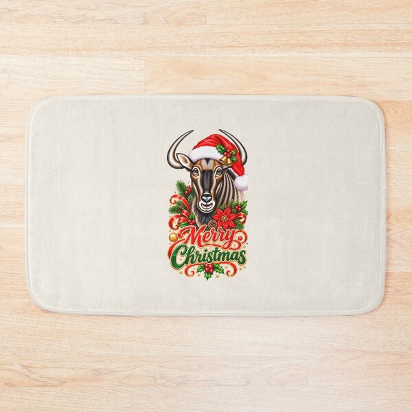 Item preview, Merry Christmas Wildebeest Wildlife Design designed and sold by annenambiro.