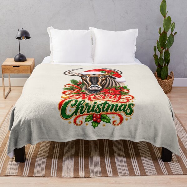 Item preview, Merry Christmas Wildebeest Wildlife Design designed and sold by annenambiro.