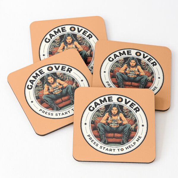 Item preview, Game Over Press Start To Help Me Gamer and Zombies Badge designed and sold by LV-creator.