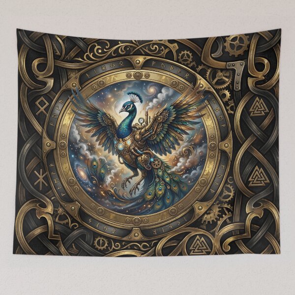 Item preview, Cosmic Steampunk Peacock – Wings of Eternity. designed and sold by nicky2342.