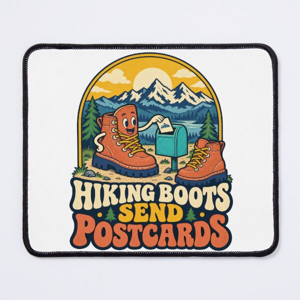 Item preview, Hiking Boot Sending a Mountain Trail Postcard designed and sold by Pixdot.