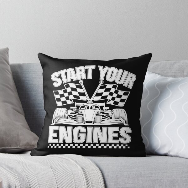 Item preview, Start Your Engines Formula Race Car Checkered Flag Art designed and sold by lamiarte.