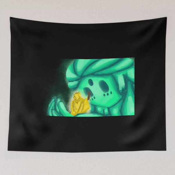 Item preview, Mystical Statue with Glowing Yellow Figure Illustration designed and sold by lcnsdjstrtrystd.
