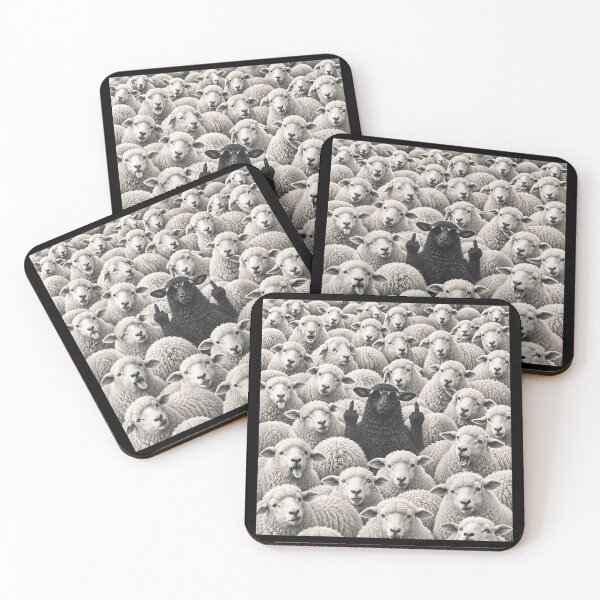 Item preview, Black Sheep Middle Finger Rebel Flock Outsider Humor Art  designed and sold by Lecalciro.