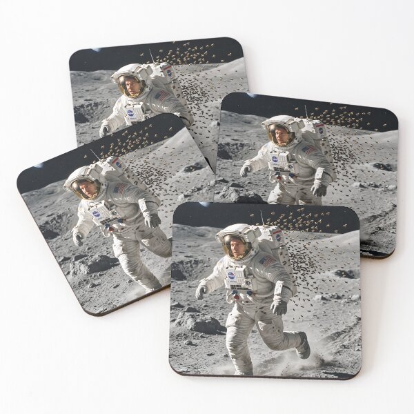 Item preview, Astronaut chased by bees on the moon designed and sold by WiseBow.