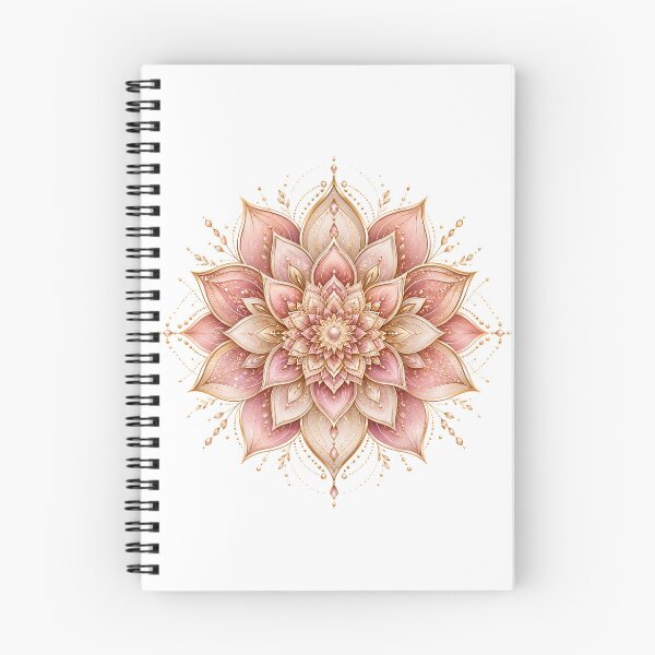 Item preview, Pink & Gold Lotus Mandala – Elegant Blush Rose Floral Art designed and sold by CalmMandala.