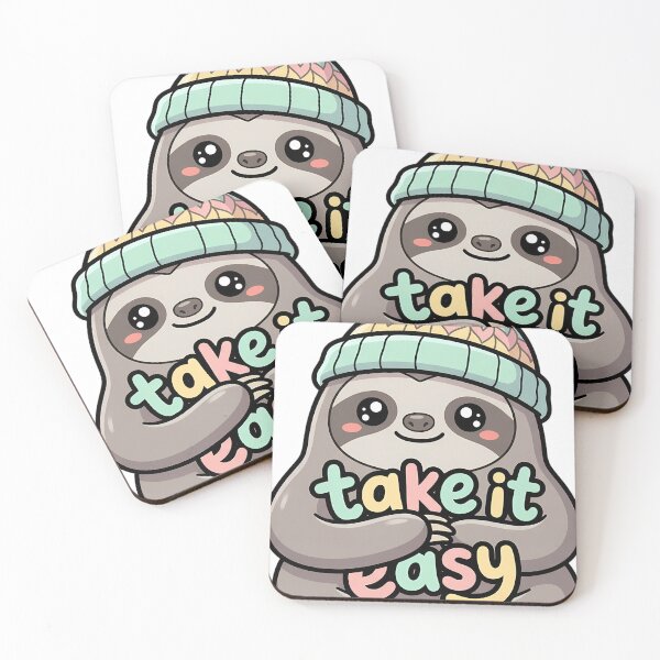 Item preview, Cute Kawaii Sloth Wearing a Chunky Knitted Beanie - Take It Easy designed and sold by pumsquare.