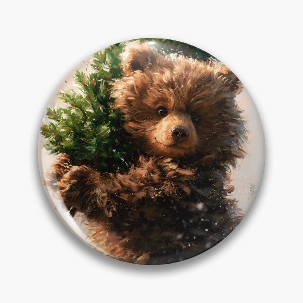 Item preview, Brown Bear Carrying a Little Fir Tree designed and sold by VisionaryVeils.