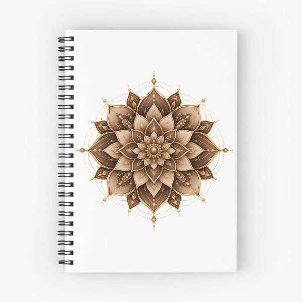 Item preview, Elegant Brown & Gold Lotus Mandala – Luxury Boho Floral Art designed and sold by CalmMandala.