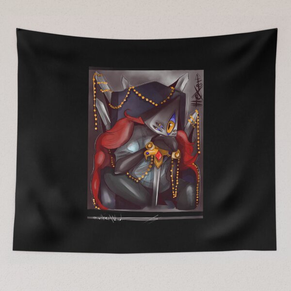 Item preview, Dark Fantasy Creature with Multiple Eyes Holding Ornate Sword designed and sold by fibiiistd.