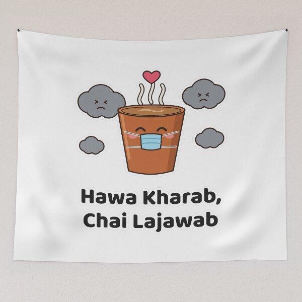 Item preview, Hawa Kharab Chai Lajawab - Funny Desi Smog Chai designed and sold by Chai & Chaos.