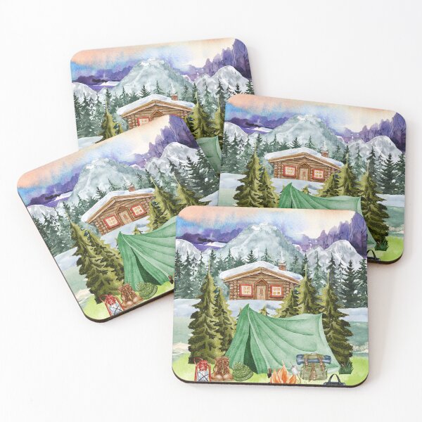 Item preview, Cozy Forest Camping Watercolor Nature designed and sold by yuki-hana.