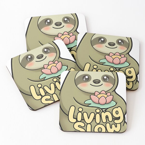 Item preview, Cute Slow Life Sloth Holding a Water Lily - Living Slow designed and sold by pumsquare.