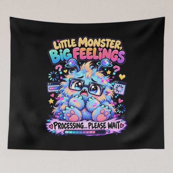 Item preview, LMBF - Glitch Monster Processing Please Wait Funny Tech Art designed and sold by aventi24.