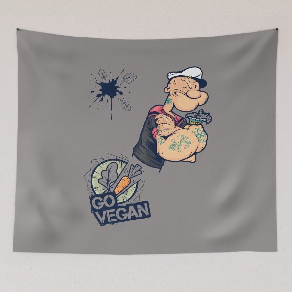 Item preview, Popeye Flexes Vegan Power Spinach Shirt-31 designed and sold by ThomasSchott.