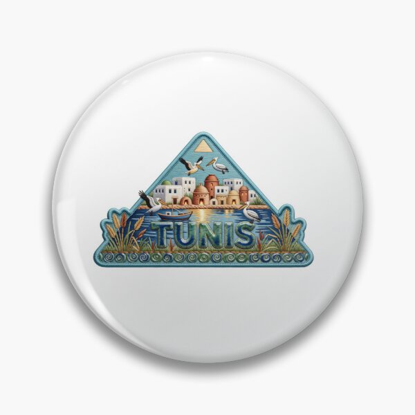 Item preview, Tunis Village Fayoum Egypt Pyramid Sticker, Pottery Lake Qarun Embroidered Patch Travel Decal designed and sold by Imaginarium of Chaos falcon88 .