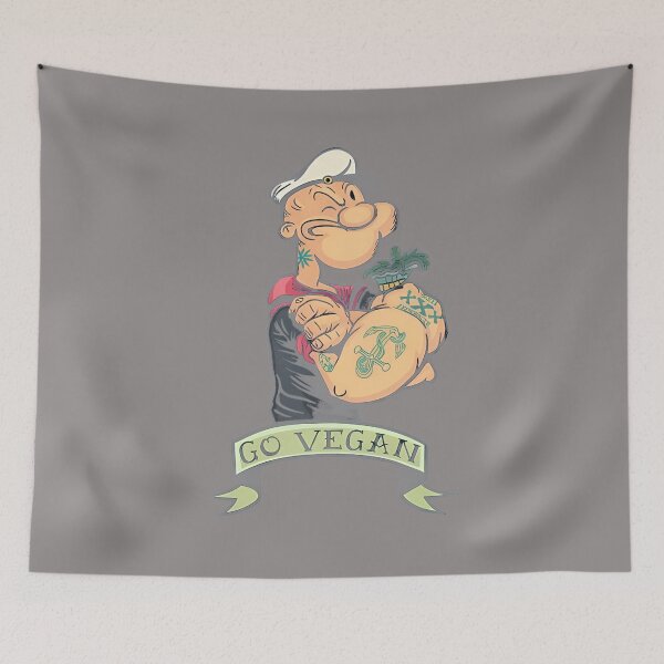 Item preview, Popeye Go Vegan Cannabis Art Shirt-85 designed and sold by ThomasSchott.
