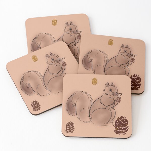 Item preview, Squirrels & Pine Cones – Vintage Forest Pattern 8C designed and sold by StefanStudioArt.