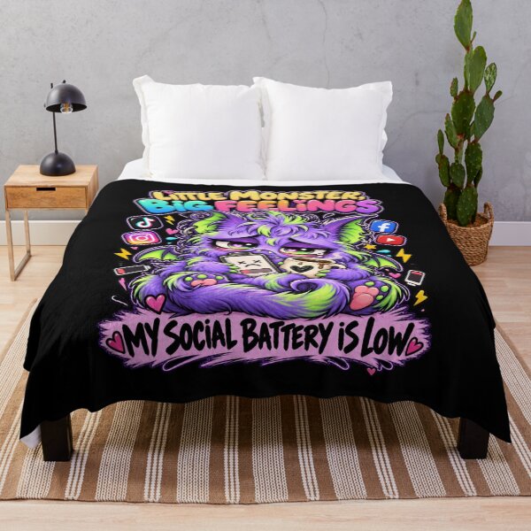 Item preview, LMBF - Bat Monster My Social Battery Is Low Introvert Art designed and sold by aventi24.