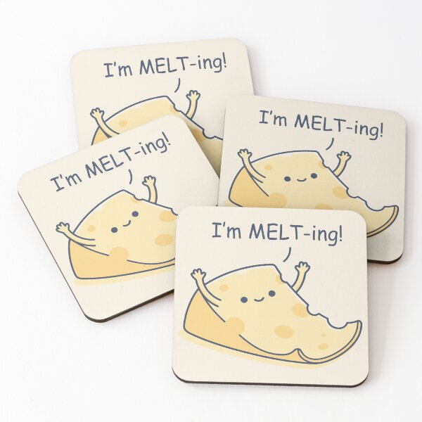 Item preview, Im Melting Cute Cheese Wedge Funny Food Pun Art designed and sold by Amir Faysal.