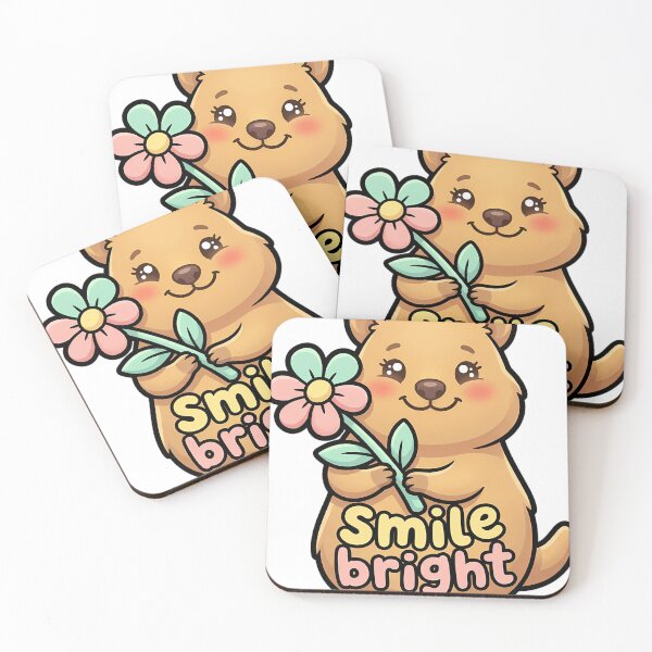Item preview, Cute Kawaii Quokka Holding a Flower - Smile Bright designed and sold by pumsquare.