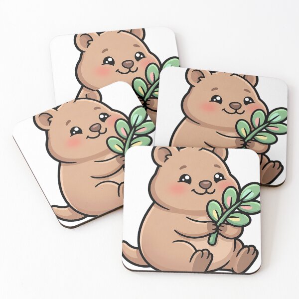 Item preview, Cute Kawaii Cute Quokka Holding a Green Leaf designed and sold by pumsquare.