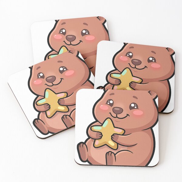 Item preview, Cute Kawaii Happy Quokka Hugging a Golden Star designed and sold by pumsquare.