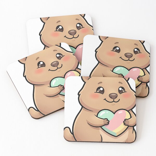 Item preview, Cute Kawaii Quokka Hugging a Plump Heart designed and sold by pumsquare.