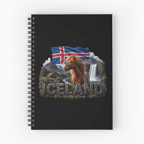 Item preview, Iceland Heritage – Horse & Volcano Emblem designed and sold by FlagX.