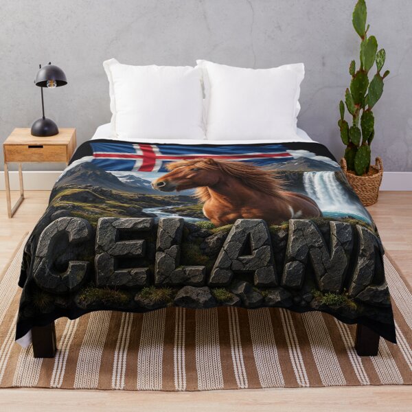 Item preview, Iceland Heritage – Horse & Volcano Emblem designed and sold by FlagX.