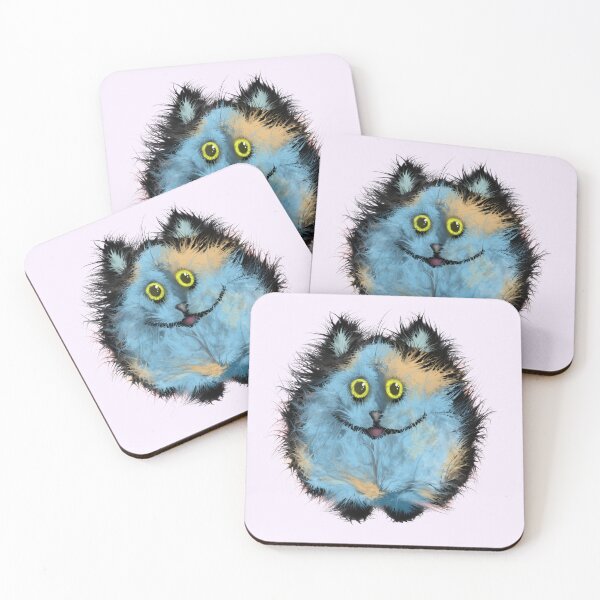 Item preview, Cute Fluffy Blue Monster Cat Art  designed and sold by NB-Artmagic.
